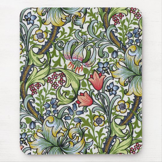 William Morris Golden Lily Floral Chintz Pattern Mouse Pad ...