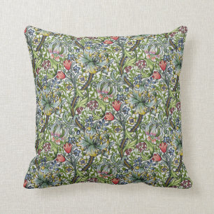 William Morris Golden Lily Floral Chintz Throw Pillow