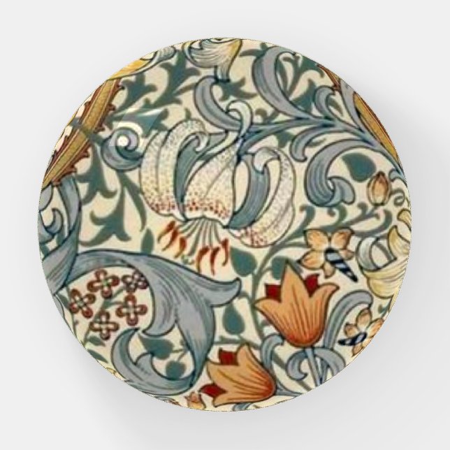 William Morris Golden Lily Floral Paperweight (Front)