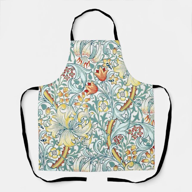 William Morris Golden Lily Floral Pattern Apron (Front)