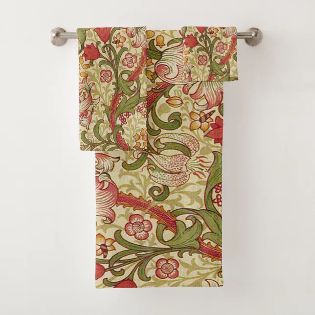 William Morris Golden Lily Floral Pattern Bath Towel Set | Zazzle
