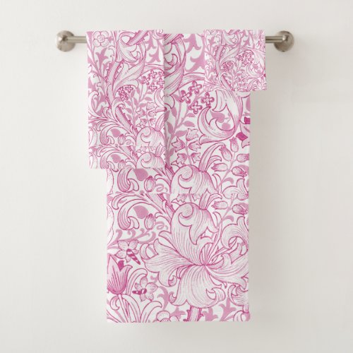 William Morris Golden Lily Floral Pattern Bath Towel Set