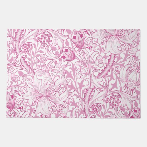 William Morris Golden Lily Floral Pattern Doormat