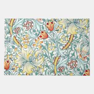 William Morris Golden Lily Floral Pattern Doormat