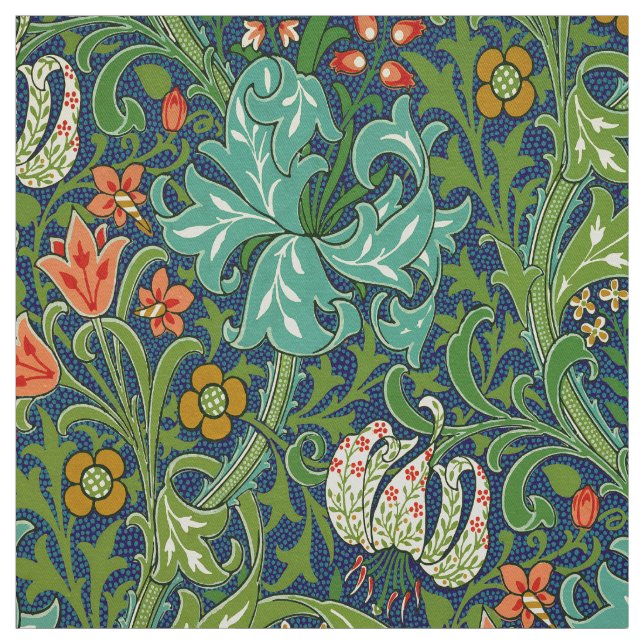 William Morris Golden Lily Floral Pattern Fabric (Swatch)