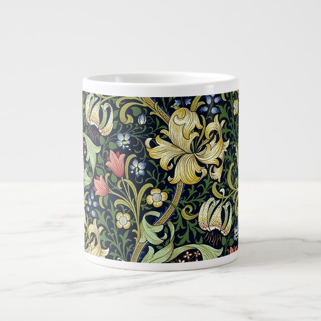 William Morris Golden Lily Floral Pattern Giant Coffee Mug (Front)