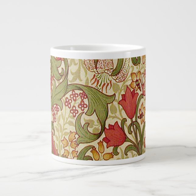William Morris Golden Lily Floral Pattern Giant Coffee Mug (Front)