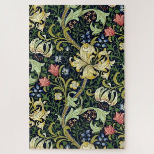 William Morris Golden Lily Floral Pattern Jigsaw Puzzle