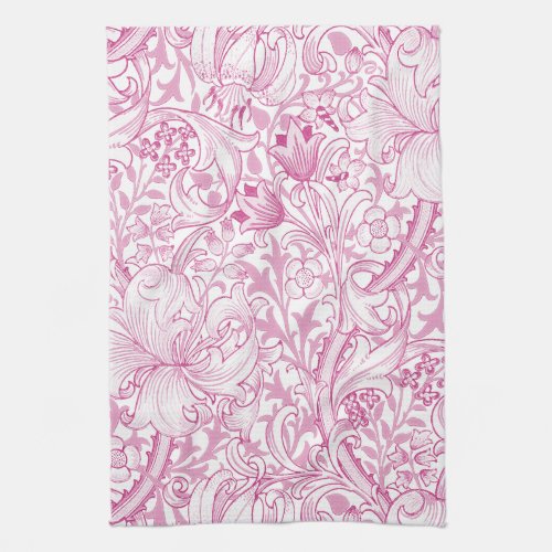 William Morris Golden Lily Floral Pattern Kitchen Towel