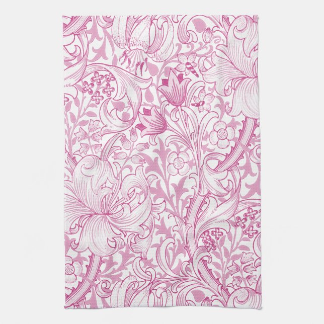 William Morris Golden Lily Floral Pattern Kitchen Towel (Vertical)