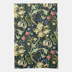 William Morris Golden Lily Floral Pattern Kitchen Towel