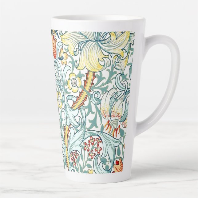 William Morris Golden Lily Floral Pattern Latte Mug (Right)
