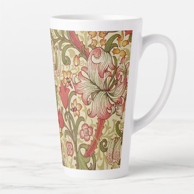 William Morris Golden Lily Floral Pattern Latte Mug (Right)