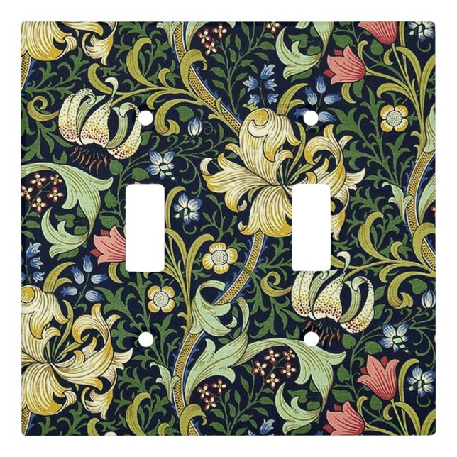 William Morris Golden Lily Floral Pattern Light Switch Cover (Front)