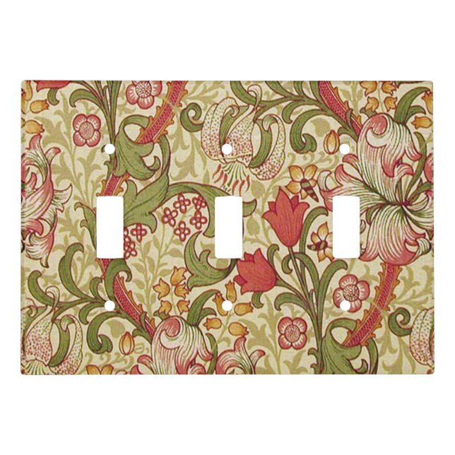 William Morris Golden Lily Floral Pattern Light Switch Cover (Front)