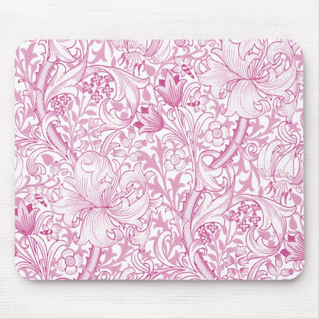William Morris Golden Lily Floral Pattern Mouse Pad (Front)