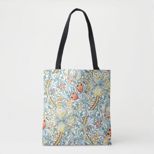 William Morris Golden Lily Floral Pattern Tote Bag