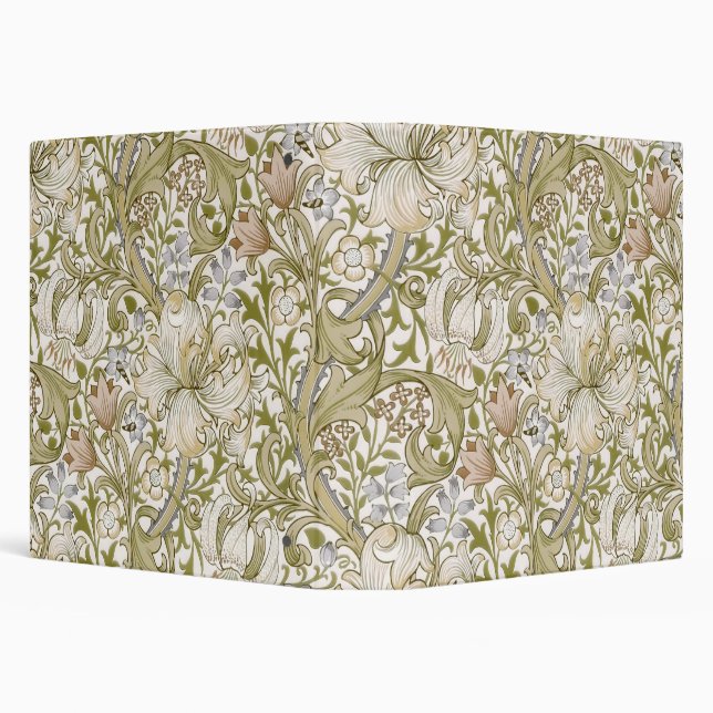 William Morris Golden Lily Garden Flower Classic 3 Ring Binder (Background)