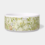 William Morris Golden Lily Garden Flower Classic Bowl<br><div class="desc">This is a photographic reproduction of an antique Victorian wallpaper by William Morris. William Morris’s design "Golden Lily" is an exquisite representation of vintage elegance, featuring a rich, antique damask paisley pattern. This design showcases beautiful golden lilies, bluebells, daisies, and swirling bougainvillea leaves, all intertwined in a harmonious, flowing composition....</div>
