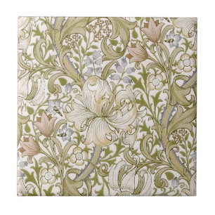 William Morris Golden Lily Garden Flower Classic Ceramic Tile