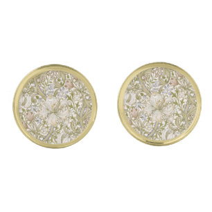 William Morris Golden Lily Garden Flower Classic Cufflinks