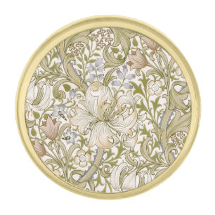 William Morris Golden Lily Garden Flower Classic Gold Finish Lapel Pin