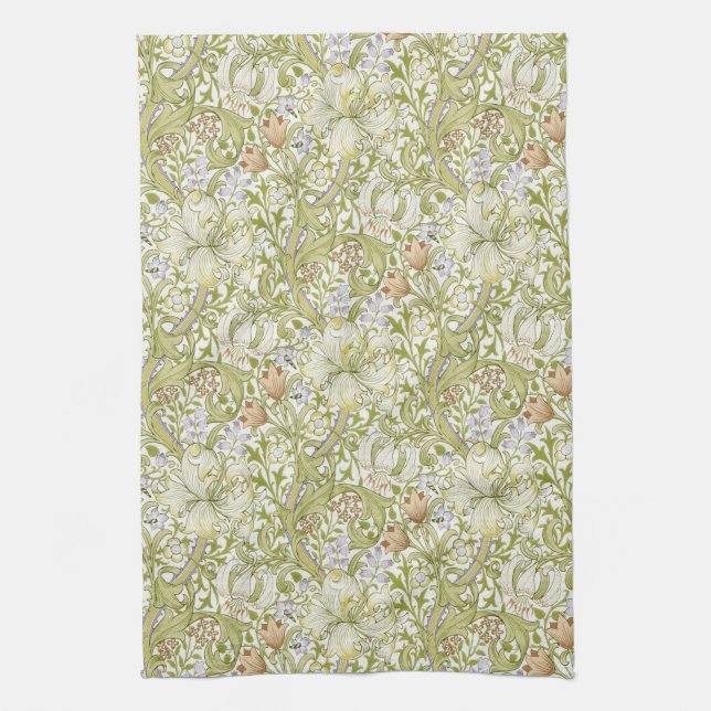 William Morris Golden Lily Garden Flower Classic Kitchen Towel (Vertical)