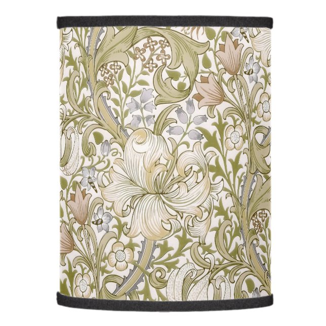 William Morris Golden Lily Garden Flower Classic Lamp Shade (Left)