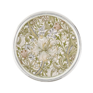 William Morris Golden Lily Garden Flower Classic Lapel Pin