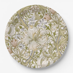William Morris Golden Lily Garden Flower Classic Paper Plates