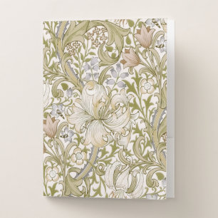 William Morris Golden Lily Garden Flower Classic Pocket Folder