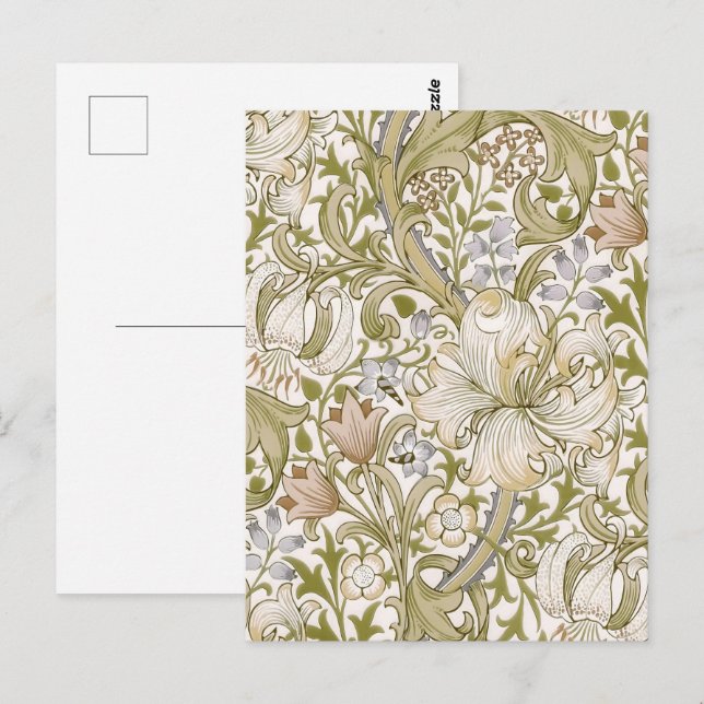 William Morris Golden Lily Garden Flower Classic Postcard (Front/Back)