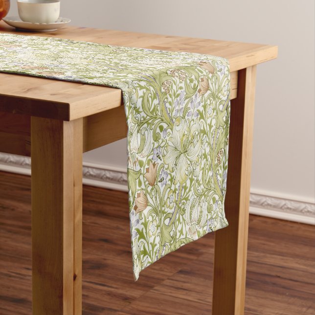 William Morris Golden Lily Garden Flower Classic Short Table Runner (In Situ)