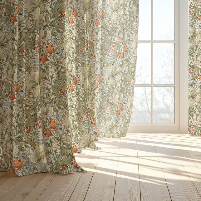 William Morris "Golden Lily" Intricate Floral Sheer Curtains (Creator Uploaded)