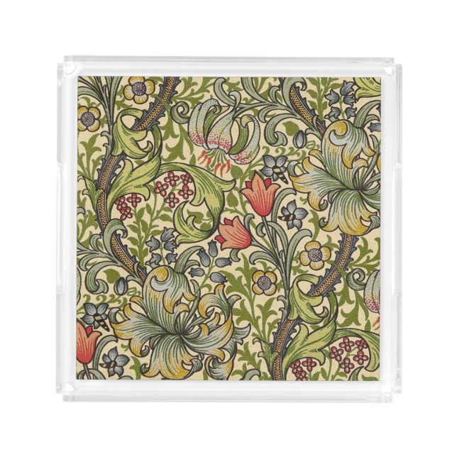 William Morris Golden Lily Restored Pattern Acrylic Tray (Front)