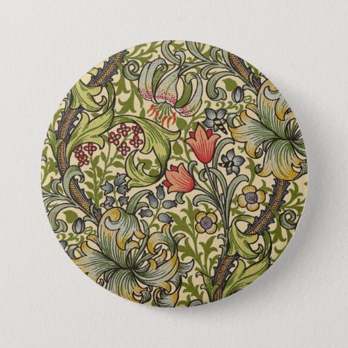 William Morris Golden Lily Restored Pattern Button