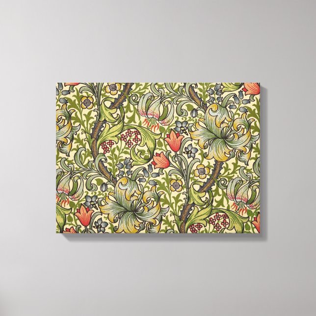 William Morris Golden Lily Restored Pattern Canvas Print (Front)