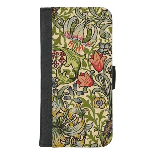 William Morris Golden Lily Restored Pattern iPhone 87 Plus Wallet Case