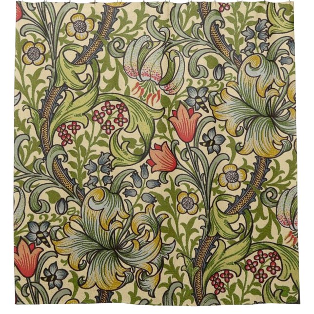 William Morris Golden Lily Restored Pattern Shower Curtain (Front)