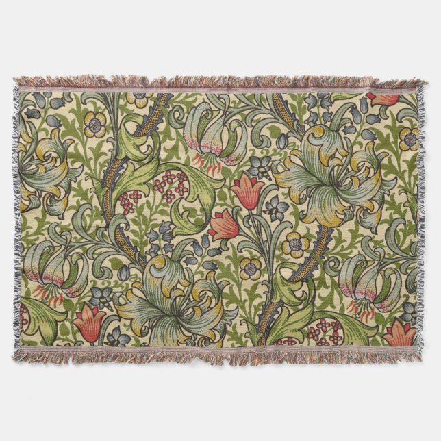 William Morris Golden Lily Throw Blanket (Front)