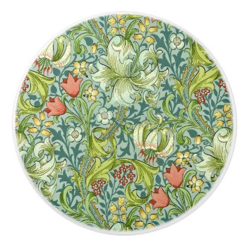 William Morris Golden Lily Vintage Floral Design Ceramic Knob by j_krasner at Zazzle