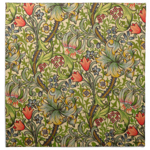William Morris Golden Lily Vintage Floral Design Cloth Napkin