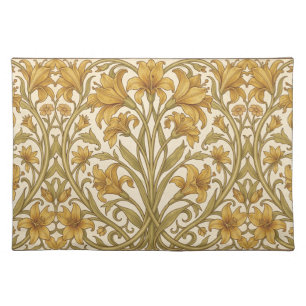 William Morris Golden Lily Vintage Floral Design Cloth Placemat