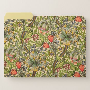 William Morris Golden Lily Vintage Floral Design File Folder by j_krasner at Zazzle