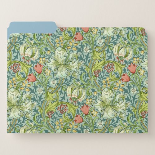 William Morris Golden Lily Vintage Floral Design File Folder