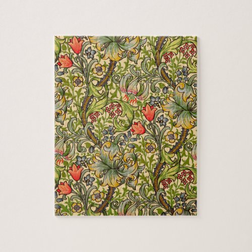 William Morris Golden Lily Vintage Floral Design Jigsaw Puzzle