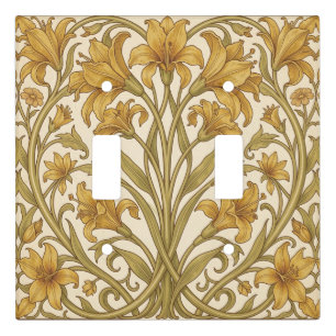 William Morris Golden Lily Vintage Floral Design Light Switch Cover