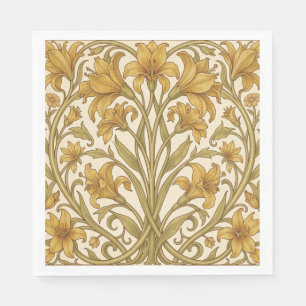 William Morris Golden Lily Vintage Floral Design Napkins