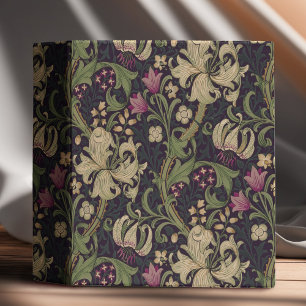 William Morris Golden Lily Vintage Pattern 3 Ring Binder