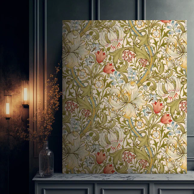 William Morris Golden Lily Vintage Pattern Canvas Print | Zazzle